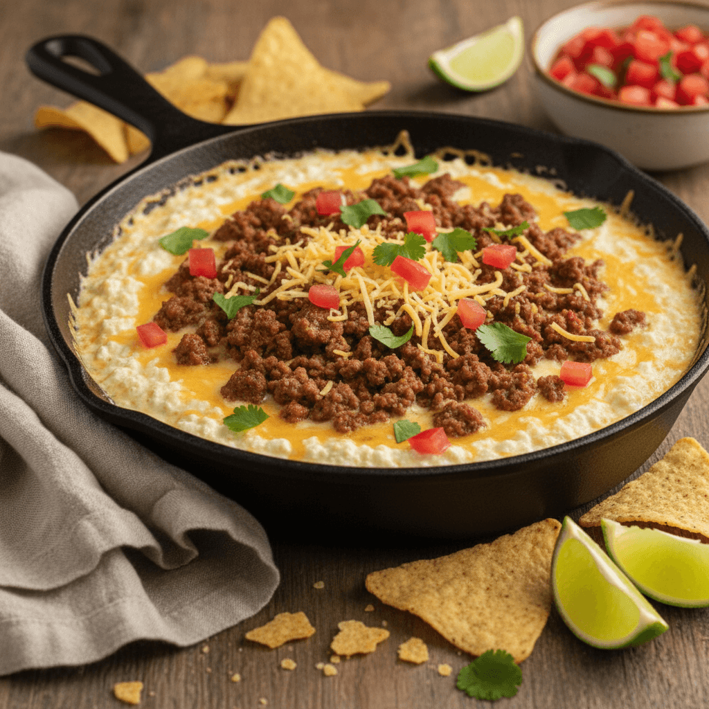 Ground Beef Cottage Cheese Queso
