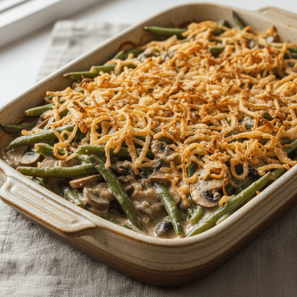 Fresh vibrant Healthy Green Bean Casserole