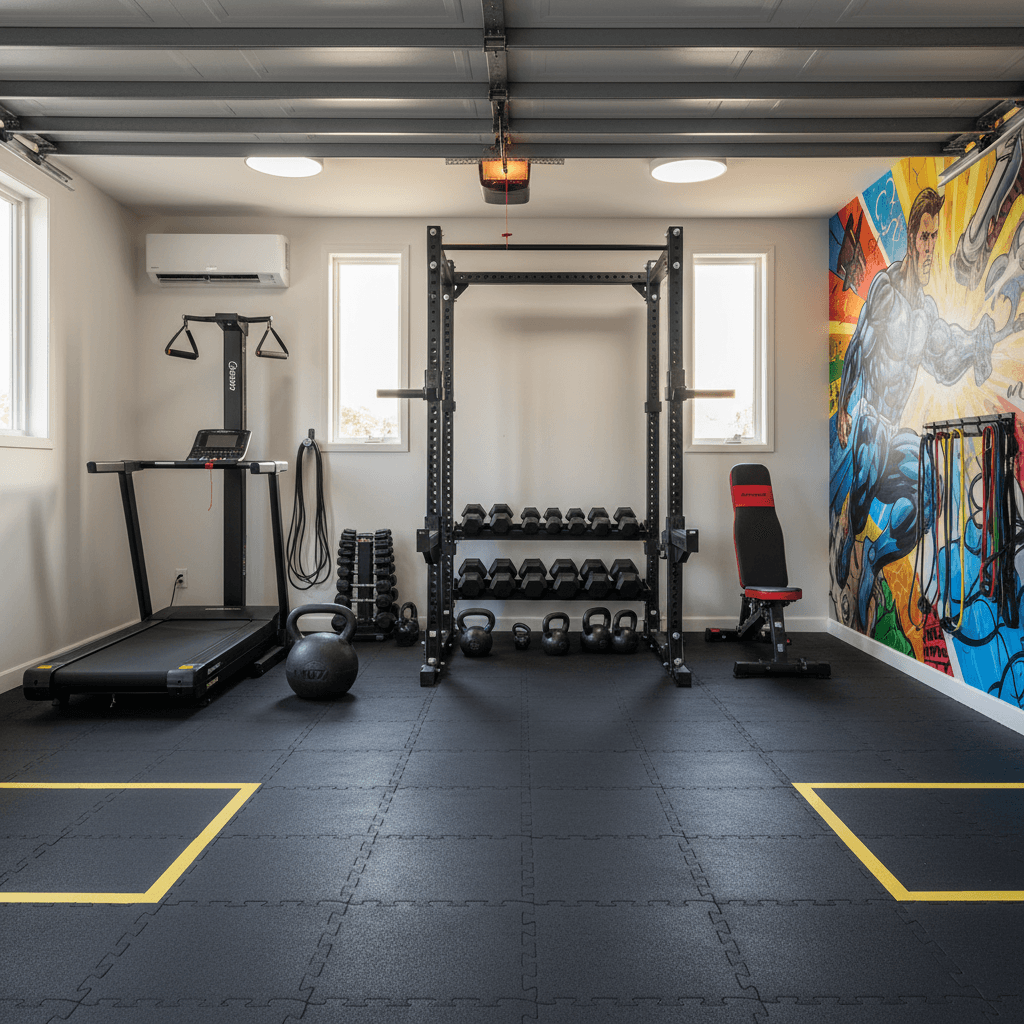 Garage gym makeover visual