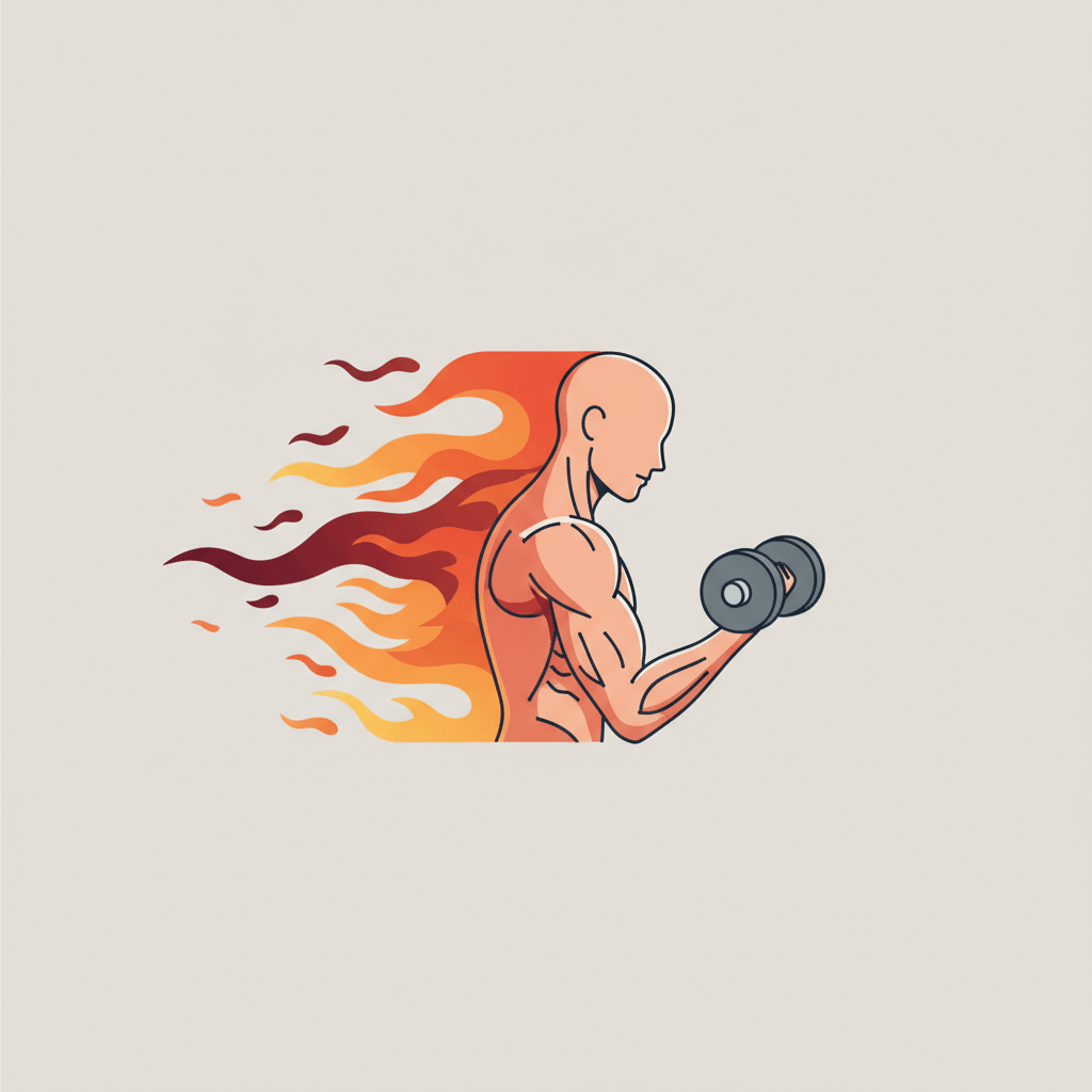 Muscular figure training with expanding muscle fiber illustration