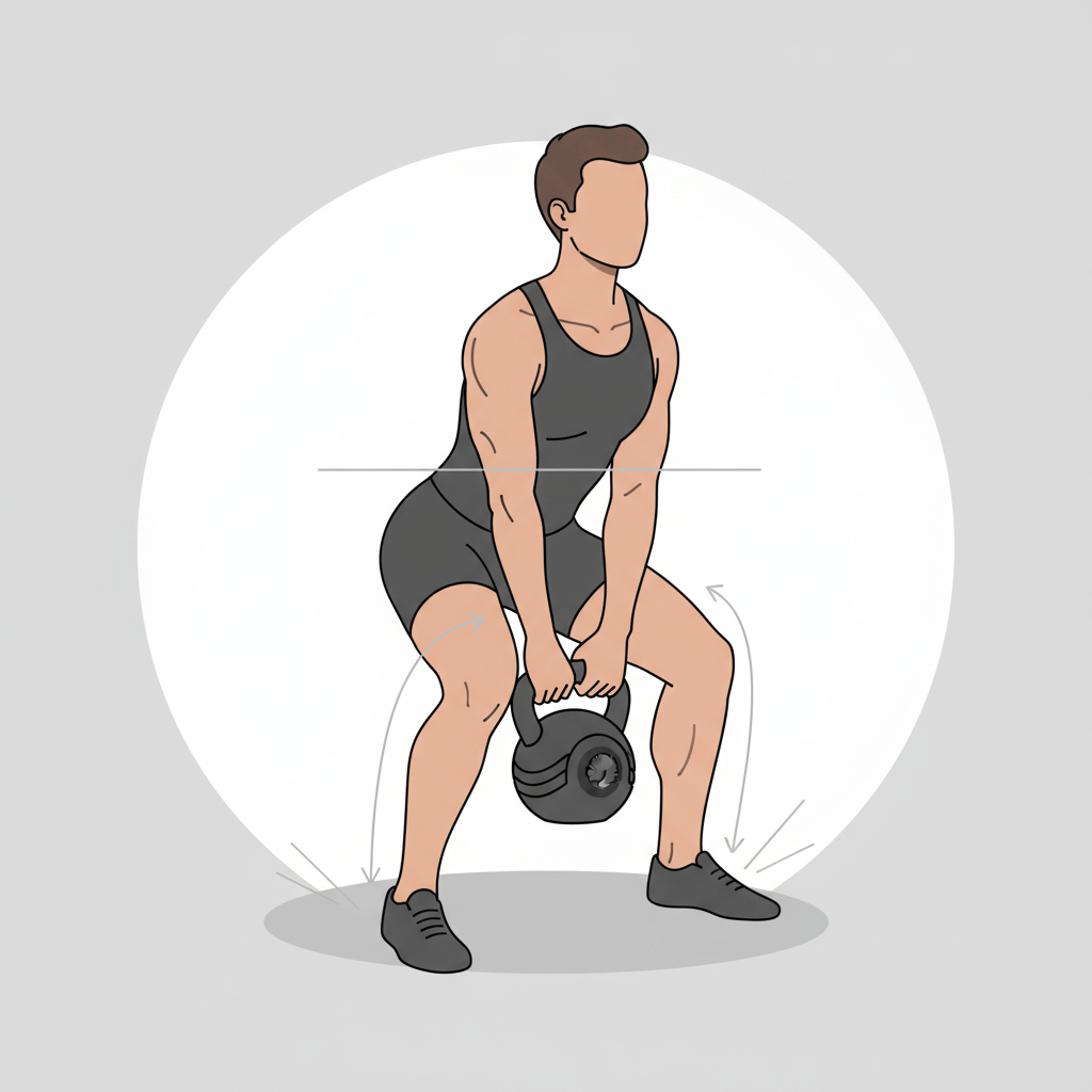 Sumo deadlift posture illustration