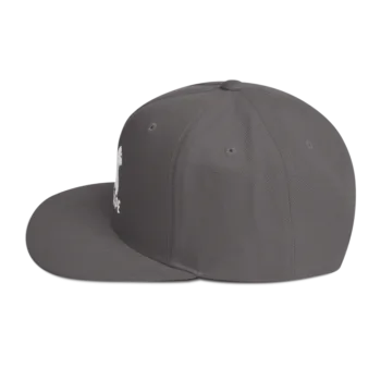 Flat Brim Snapback Hat White Logo - Image 3