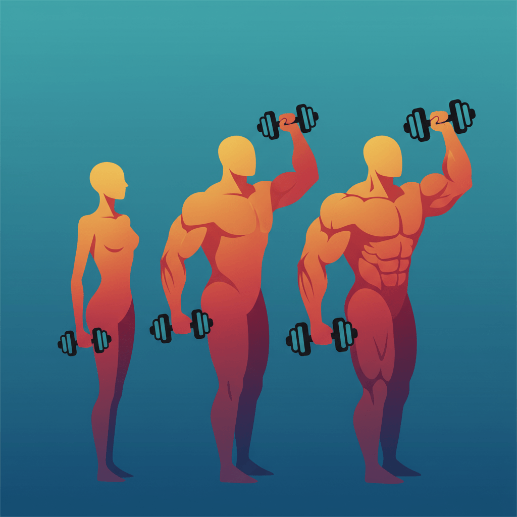 Muscle growth illustration