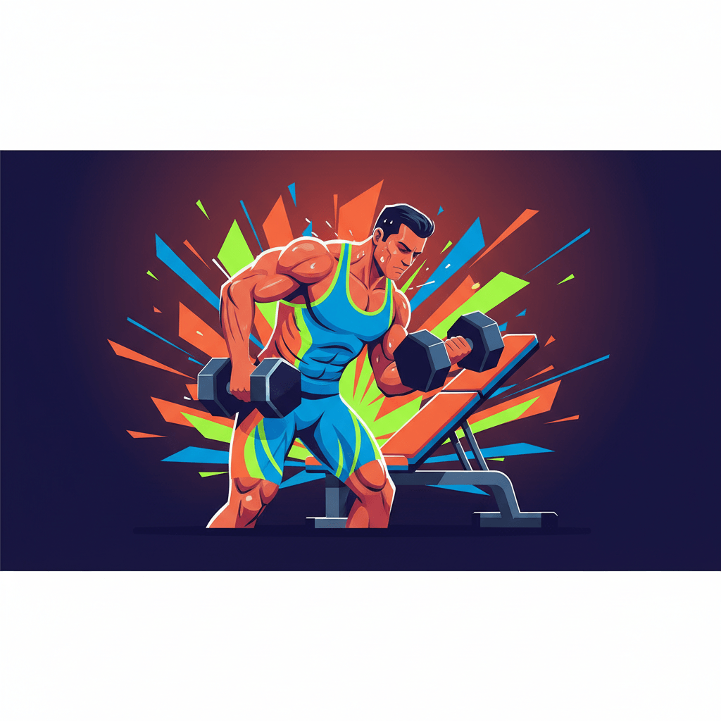 Muscle building illustration