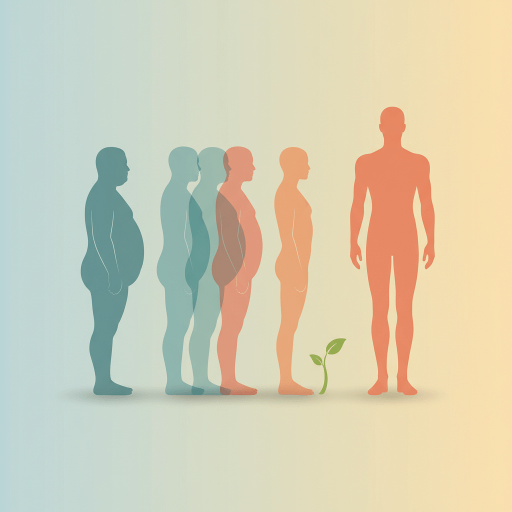weight loss transformation abstract image