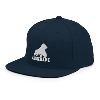 Flat Brim Snapback Hat White Logo - Image 4