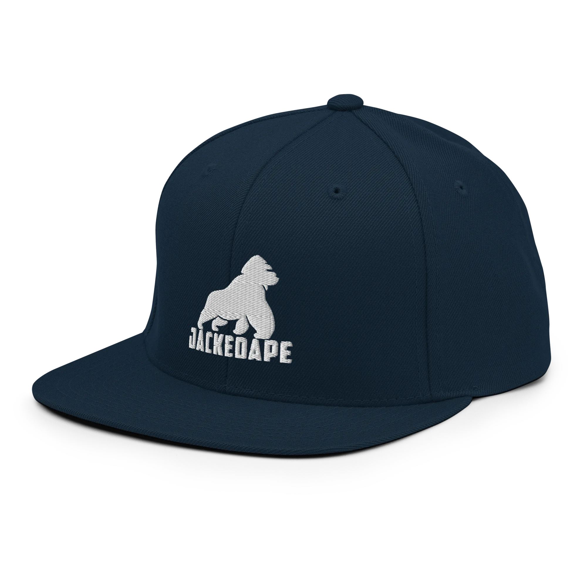Flat Brim Snapback Hat White Logo - Image 4